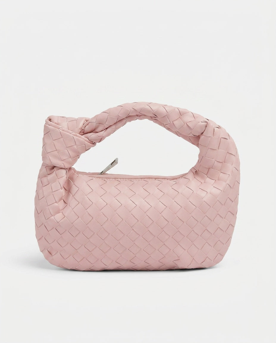 Woven Convertible Mini Bag with Silver Hardware