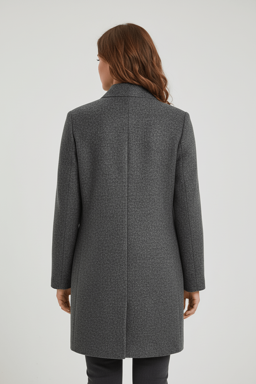 Hester | Tailored Wool-Blend Stand Collar Overcoat