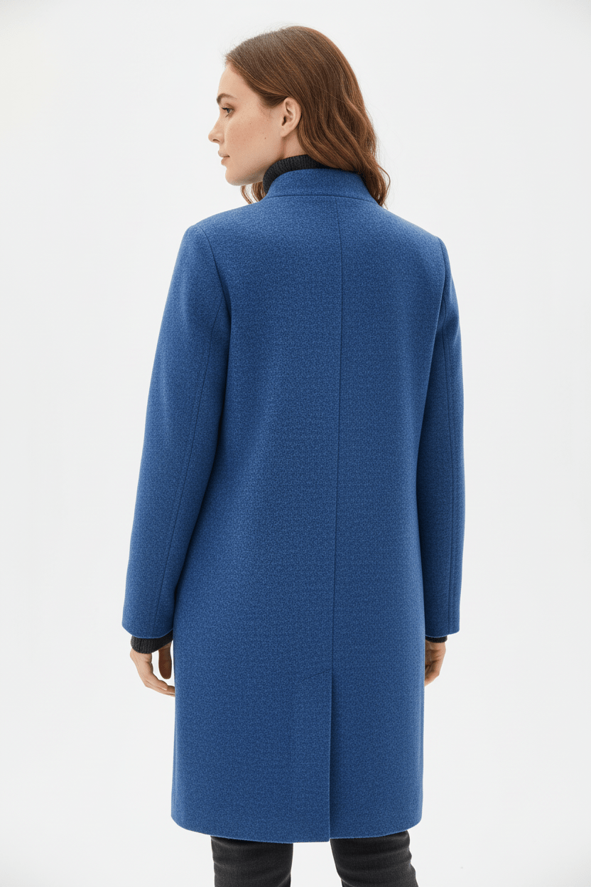 Hester | Tailored Wool-Blend Stand Collar Overcoat