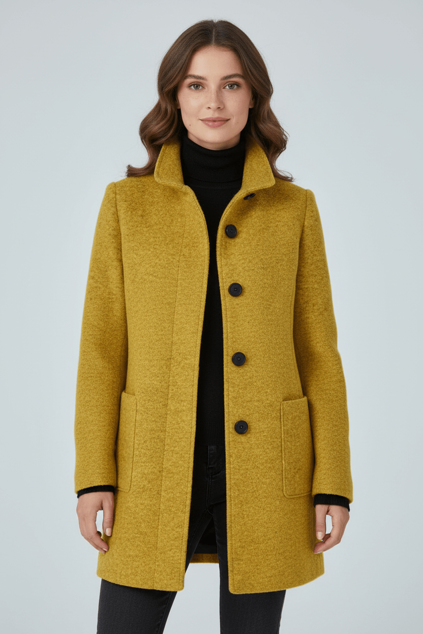 Hester | Tailored Wool-Blend Stand Collar Overcoat