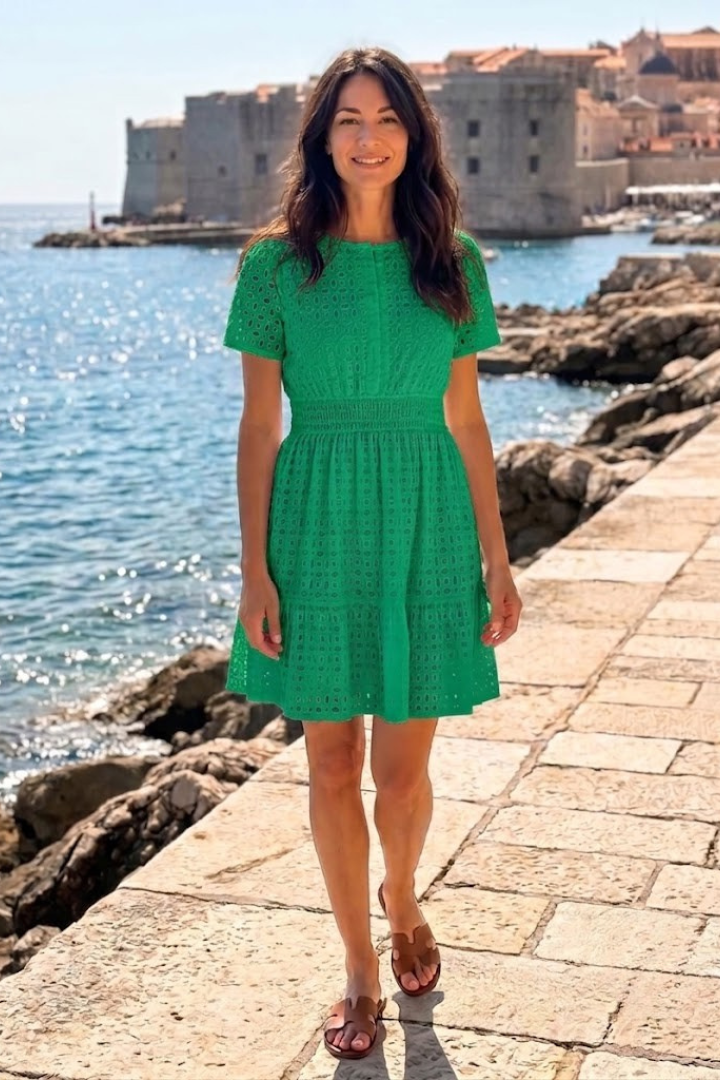 Anouk | Flutter Sleeve Eyelet Mini Dress