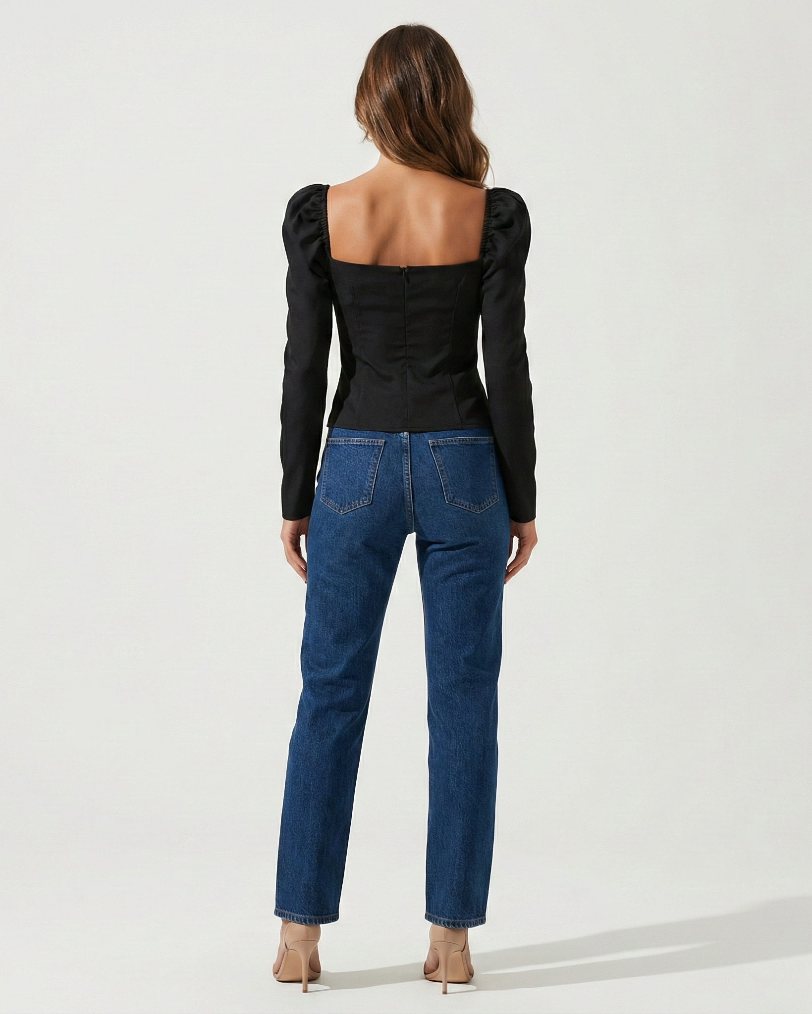 Camille | Cropped Puff Sleeve Knit Top