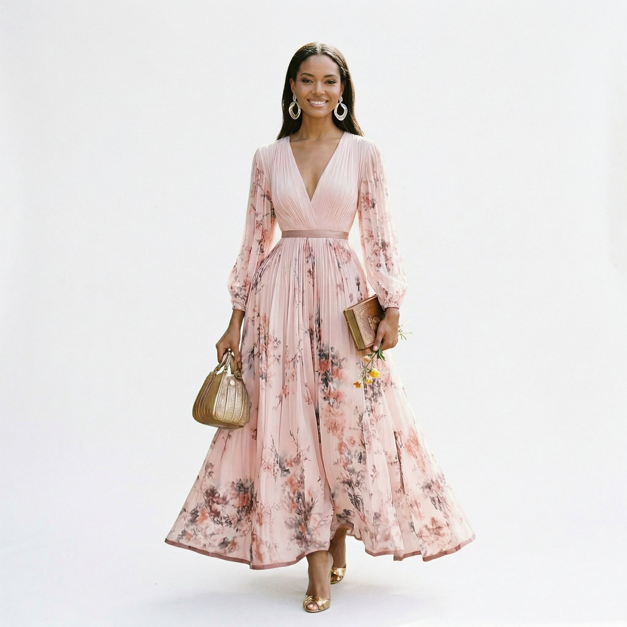 Elovine | Floral Long Sleeve Maxi Dress
