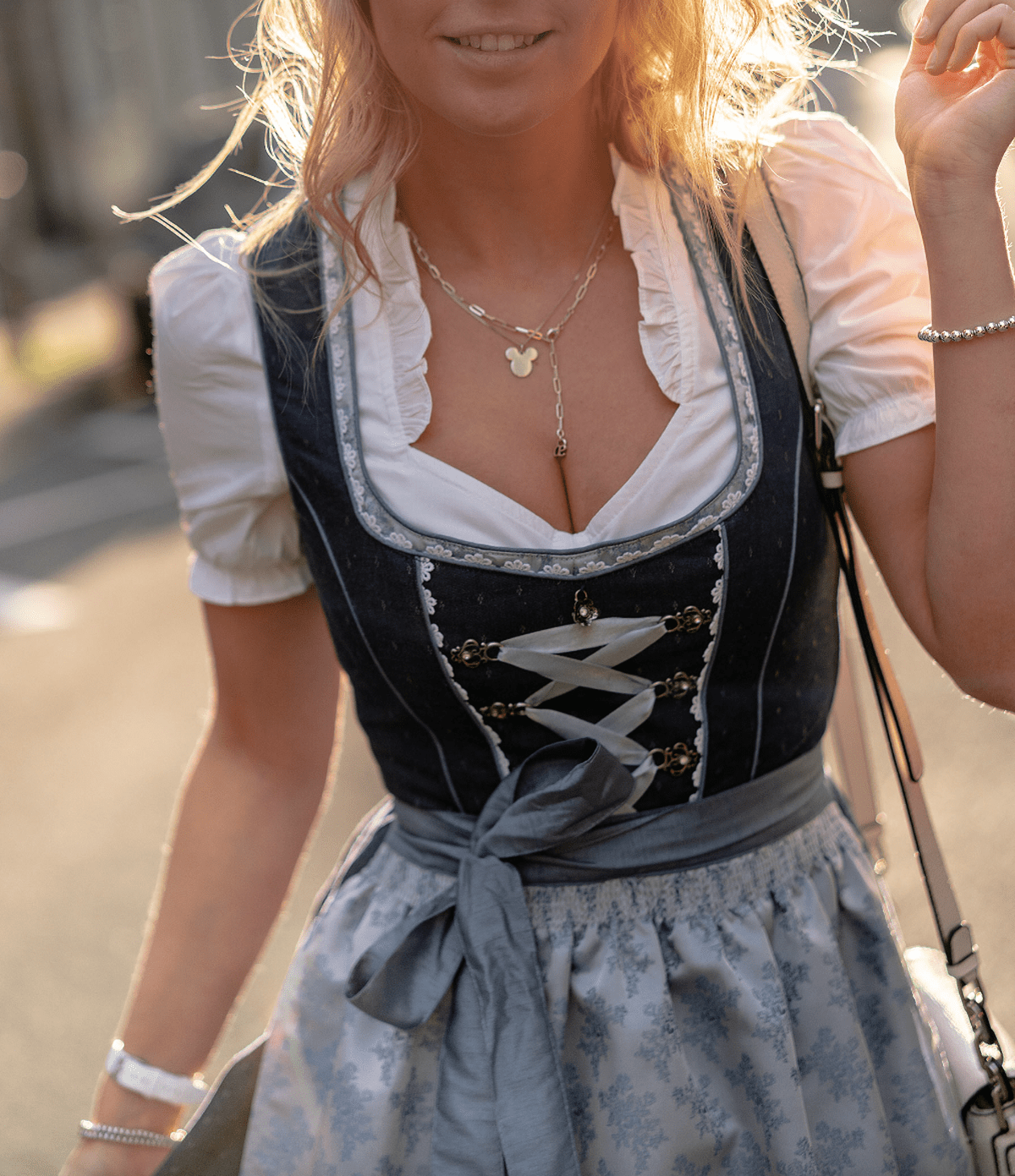 Blair | Traditional Dirndl Midi Dress Set with Apron & Blouse
