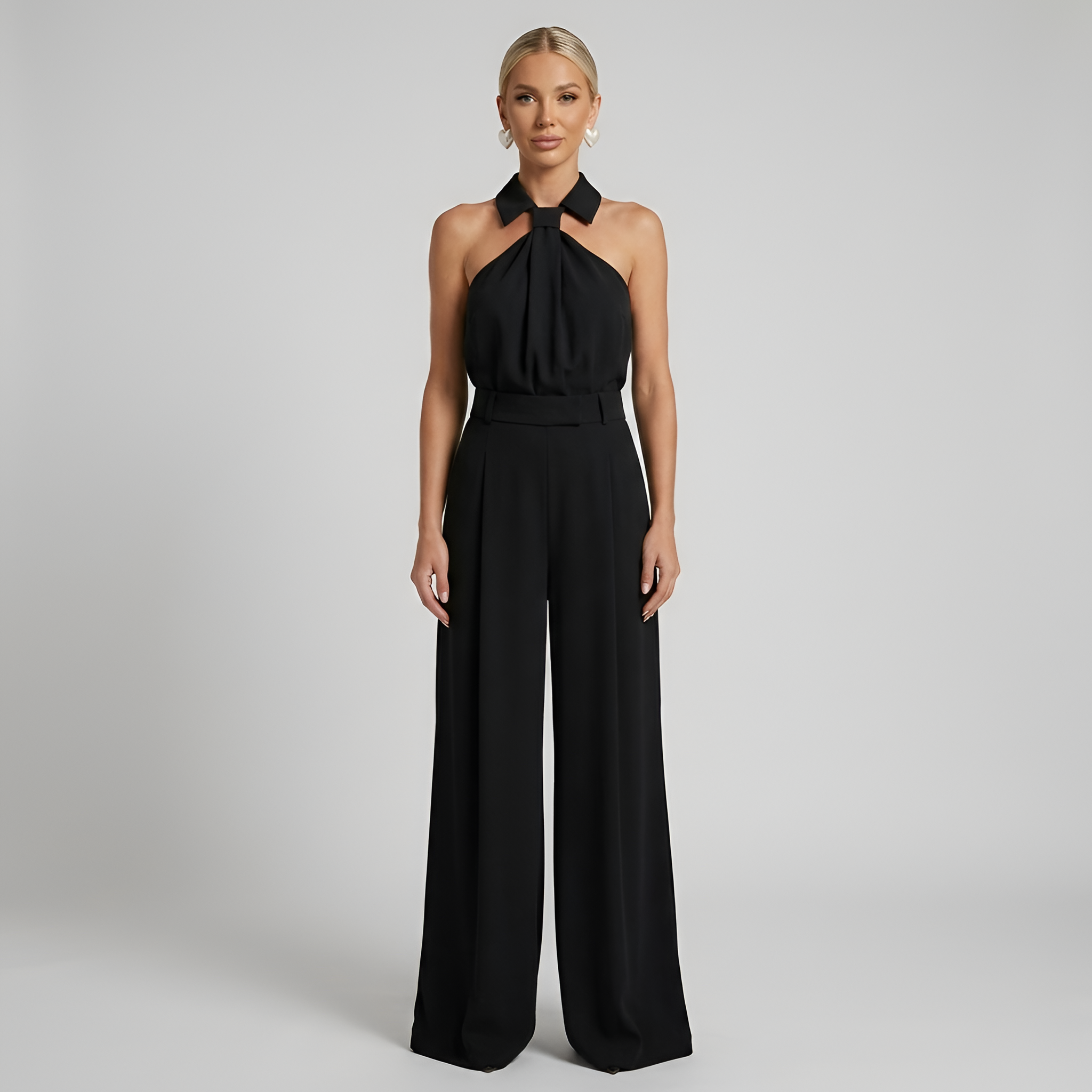 Ines | Halter Neck Wide-Leg Jumpsuit