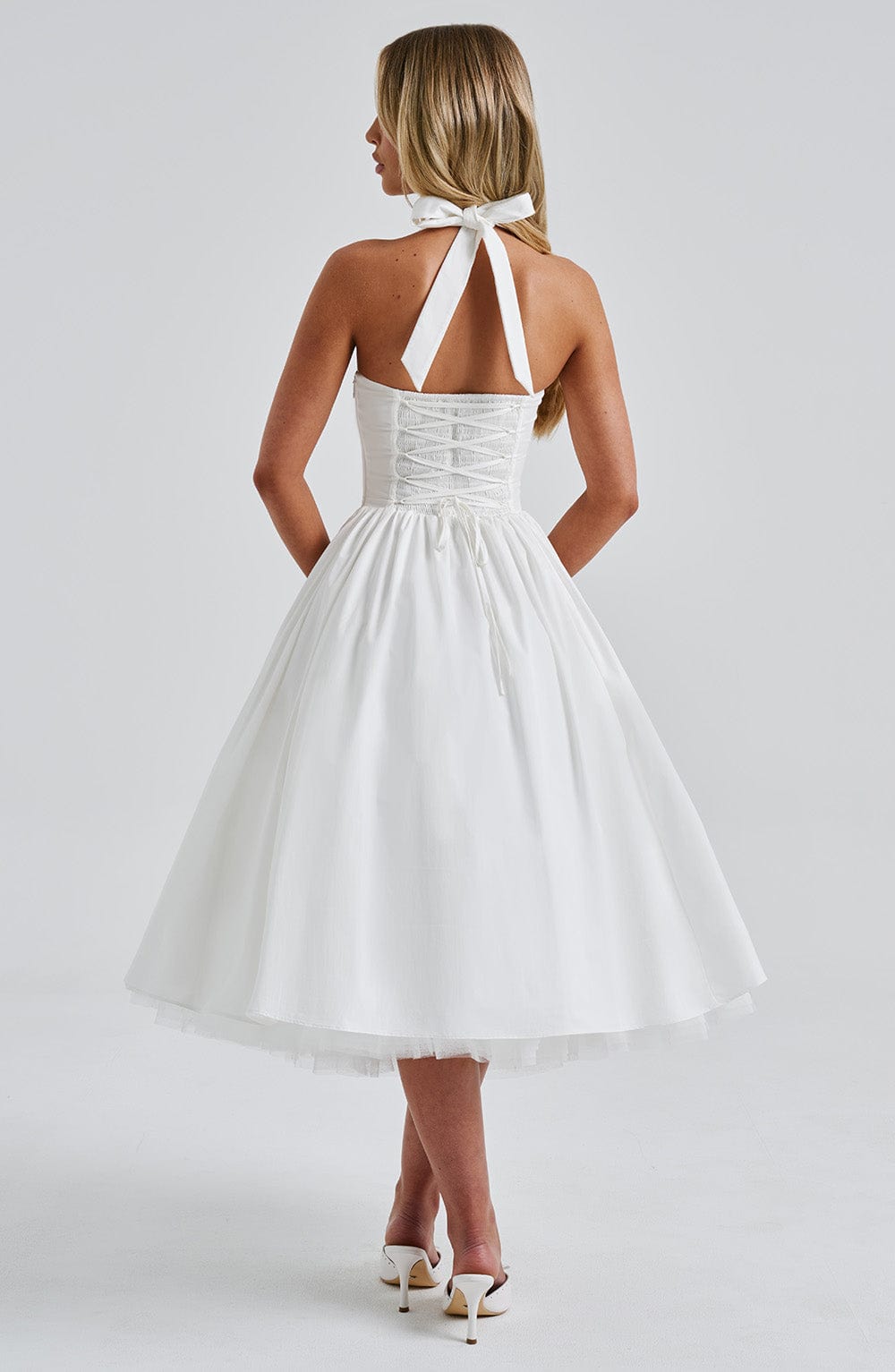 Mariana | Halter Corset Tulle Midi Dress