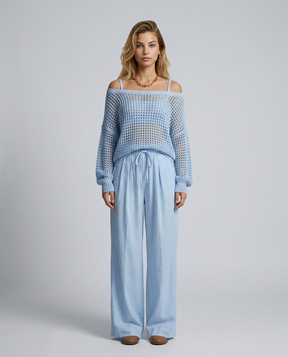 Chloe | Textured Off-Shoulder Two-Piece Set