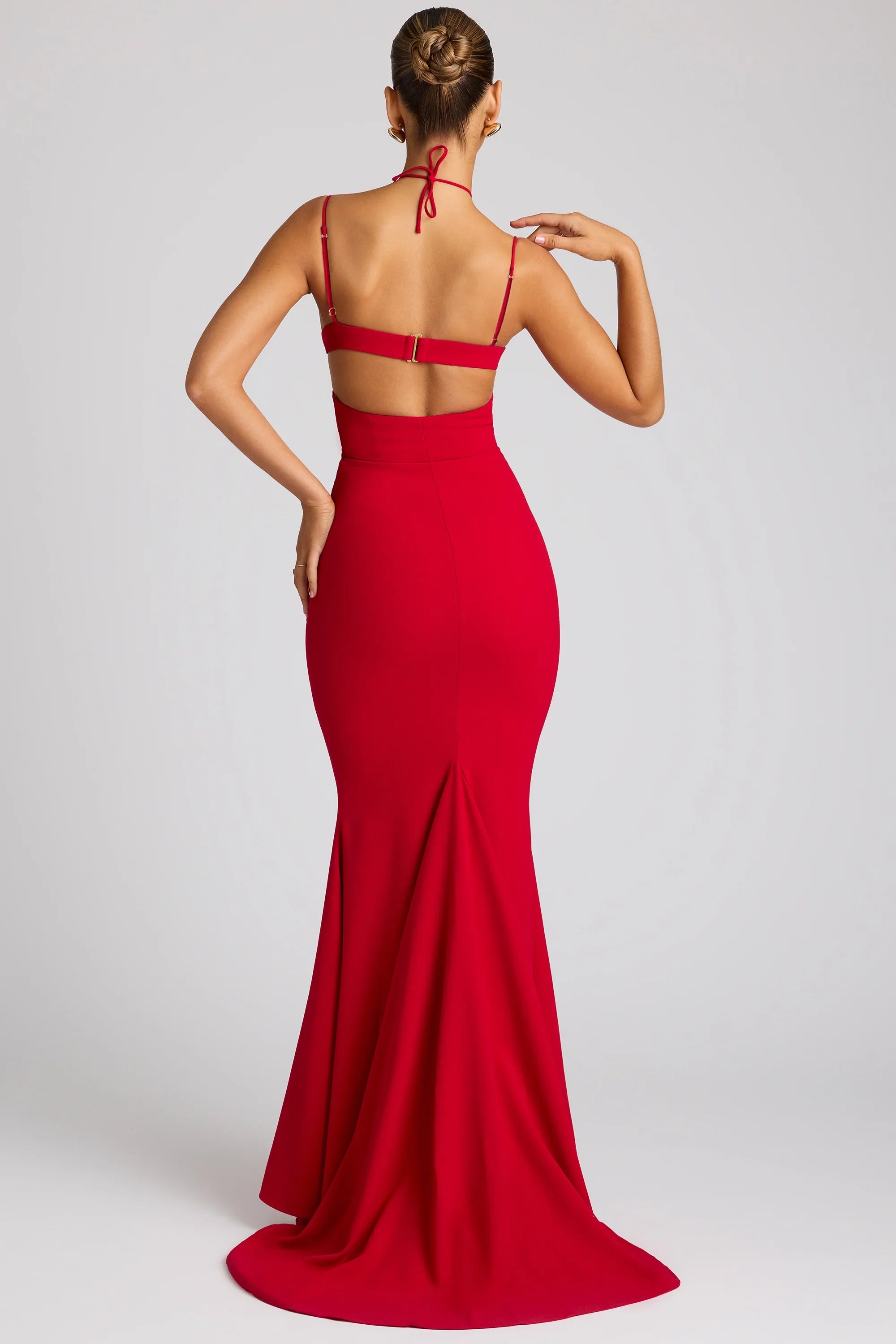 Imogen | Embellished Heart Cup Fishtail Maxi Dress