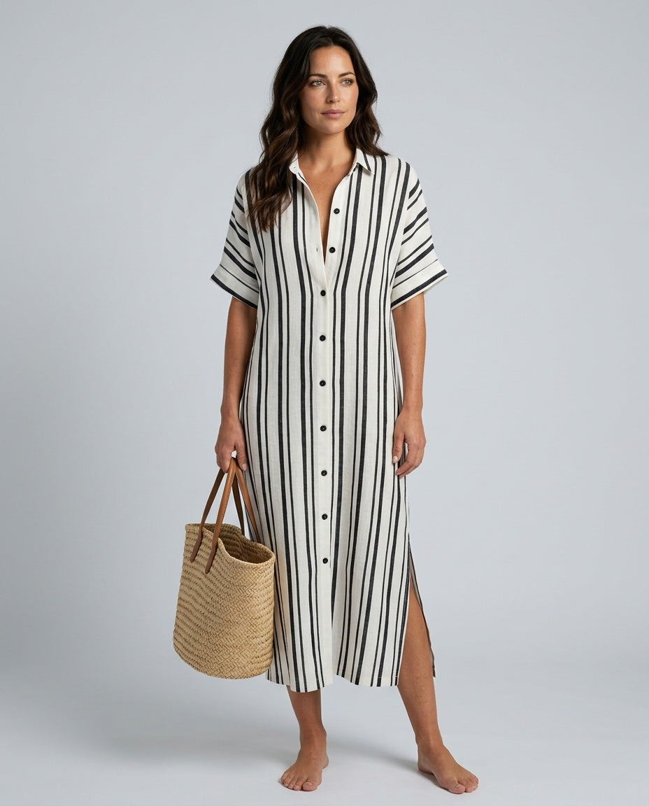 Anais | Relaxed Shape Striped Midi Dress