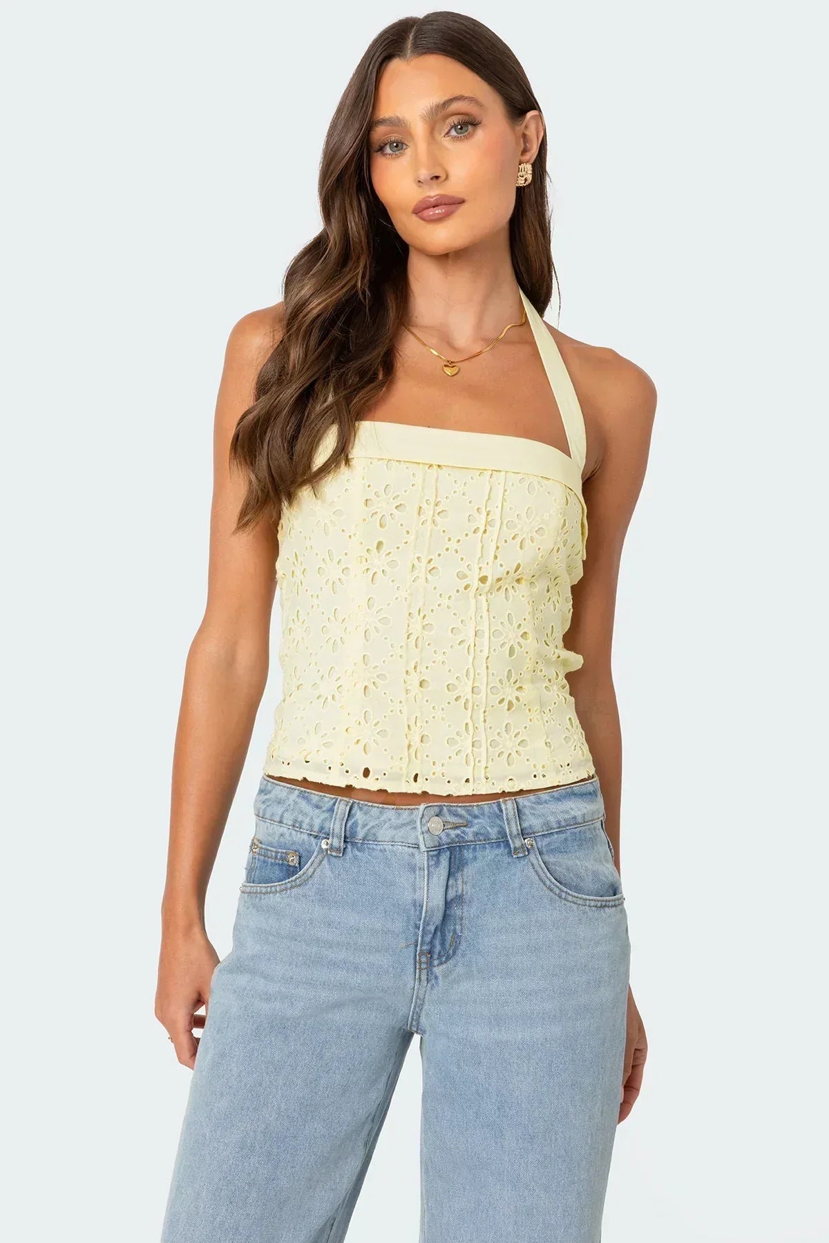 Belen | Strapless Crochet Lace-Up Bustier Top