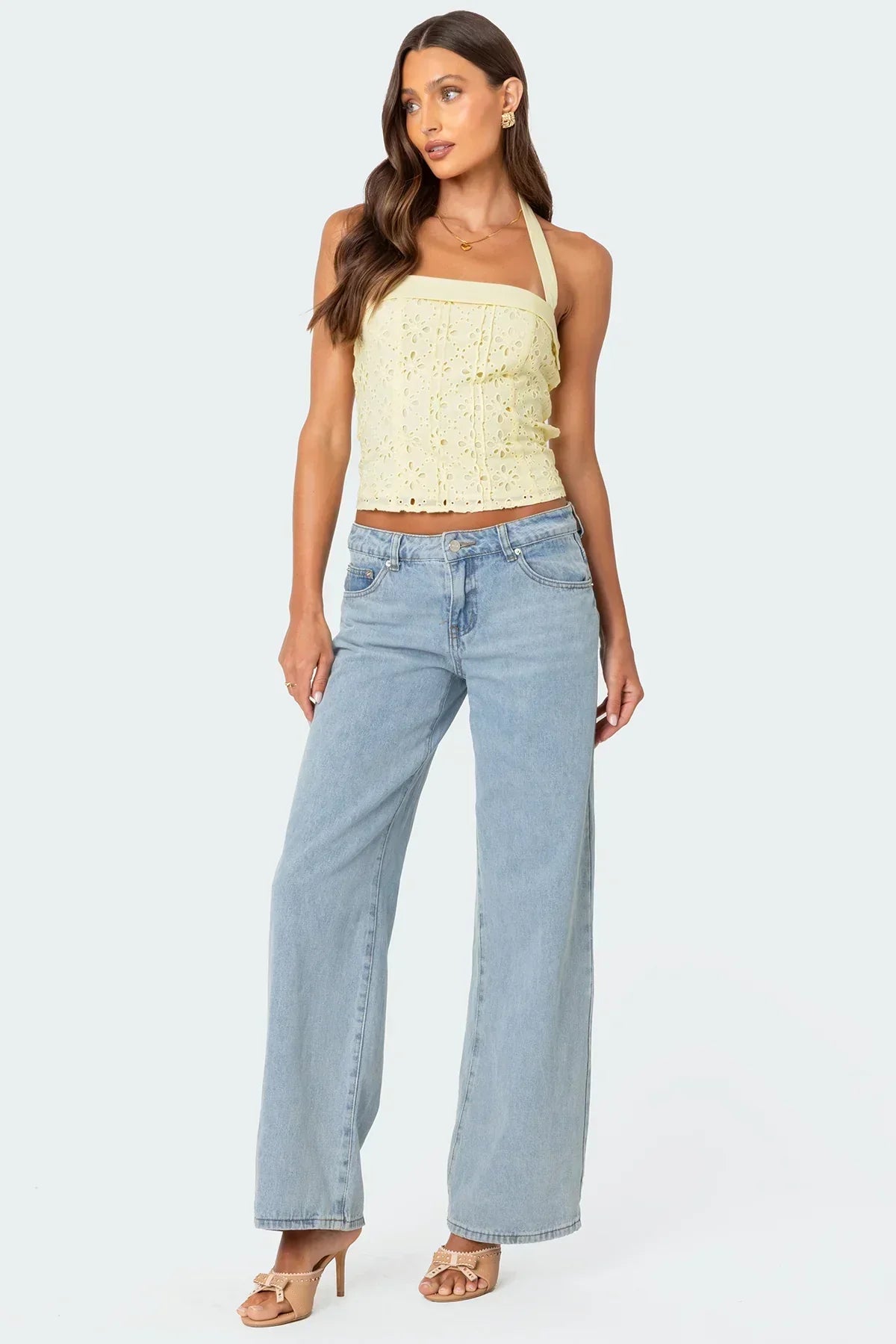 Belen | Strapless Crochet Lace-Up Bustier Top