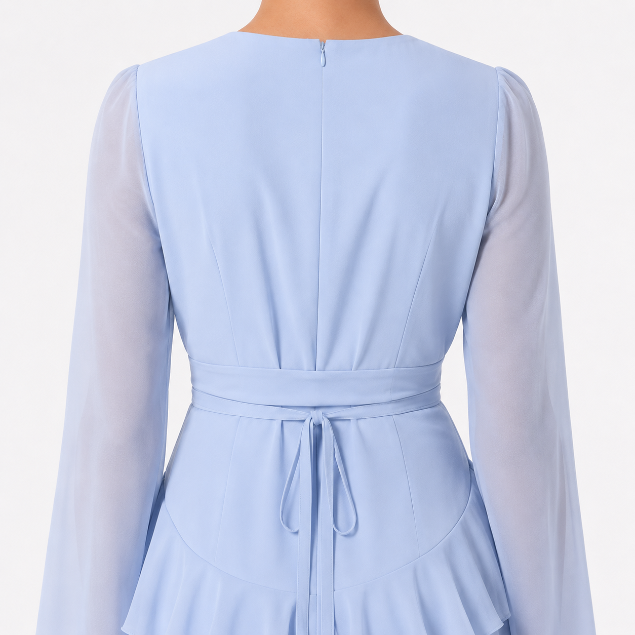 Everly | Ruffle Detail Blue Maxi Dress