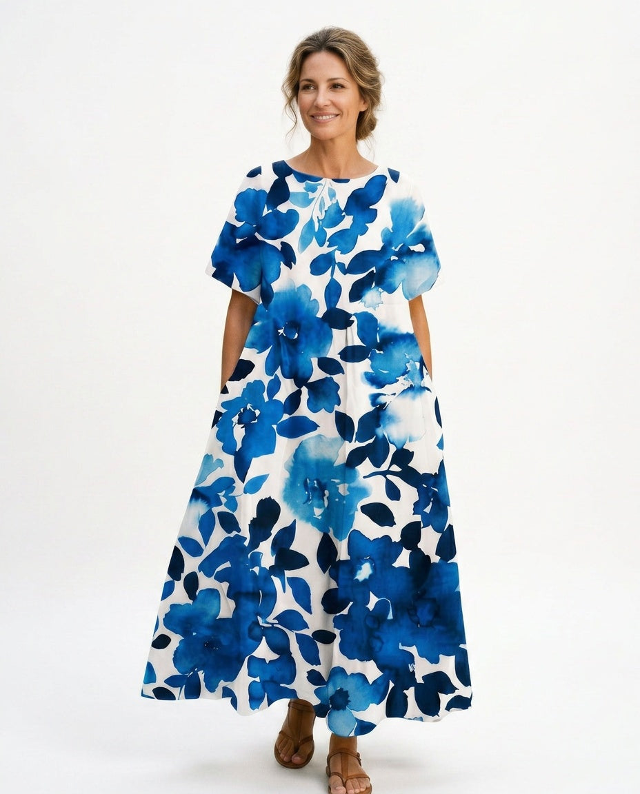 Ottilie | Floral Print Plus Size Maxi Dress