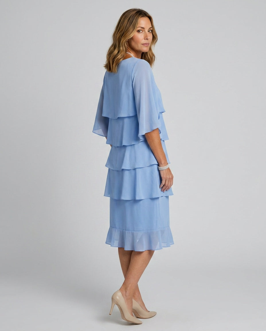 Malena | Tiered Layered Midi Dress