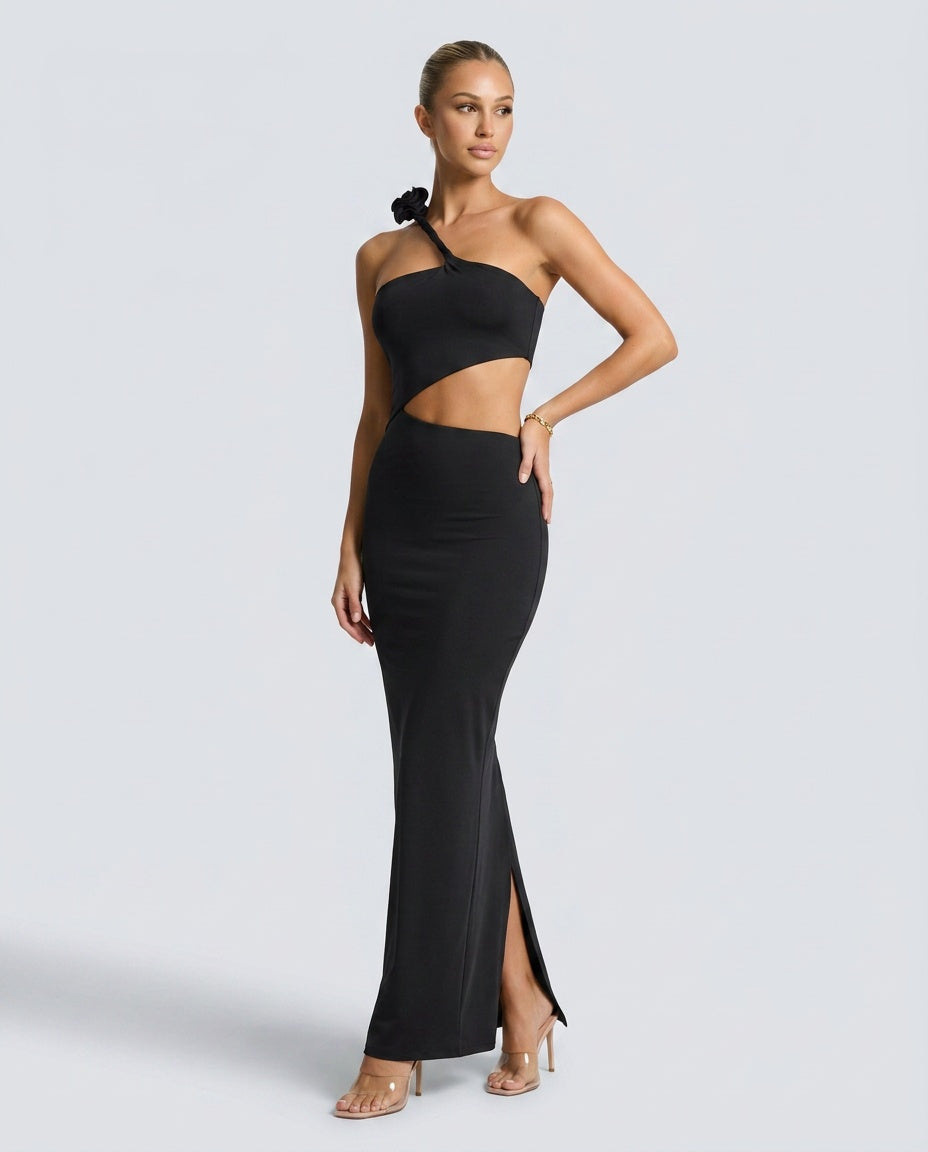 Naomi | Asymmetric Cut-Out Bodycon Maxi Dress