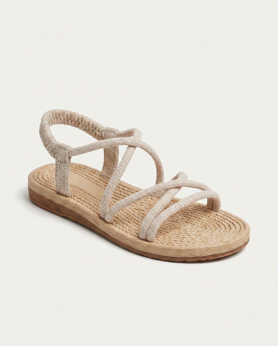 Salma | Strappy Open Toe Flat Sandals
