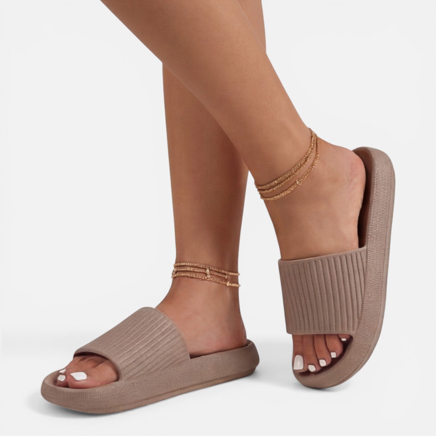 Aubrey | Cushioned Pillow Footbed Slide Sandals