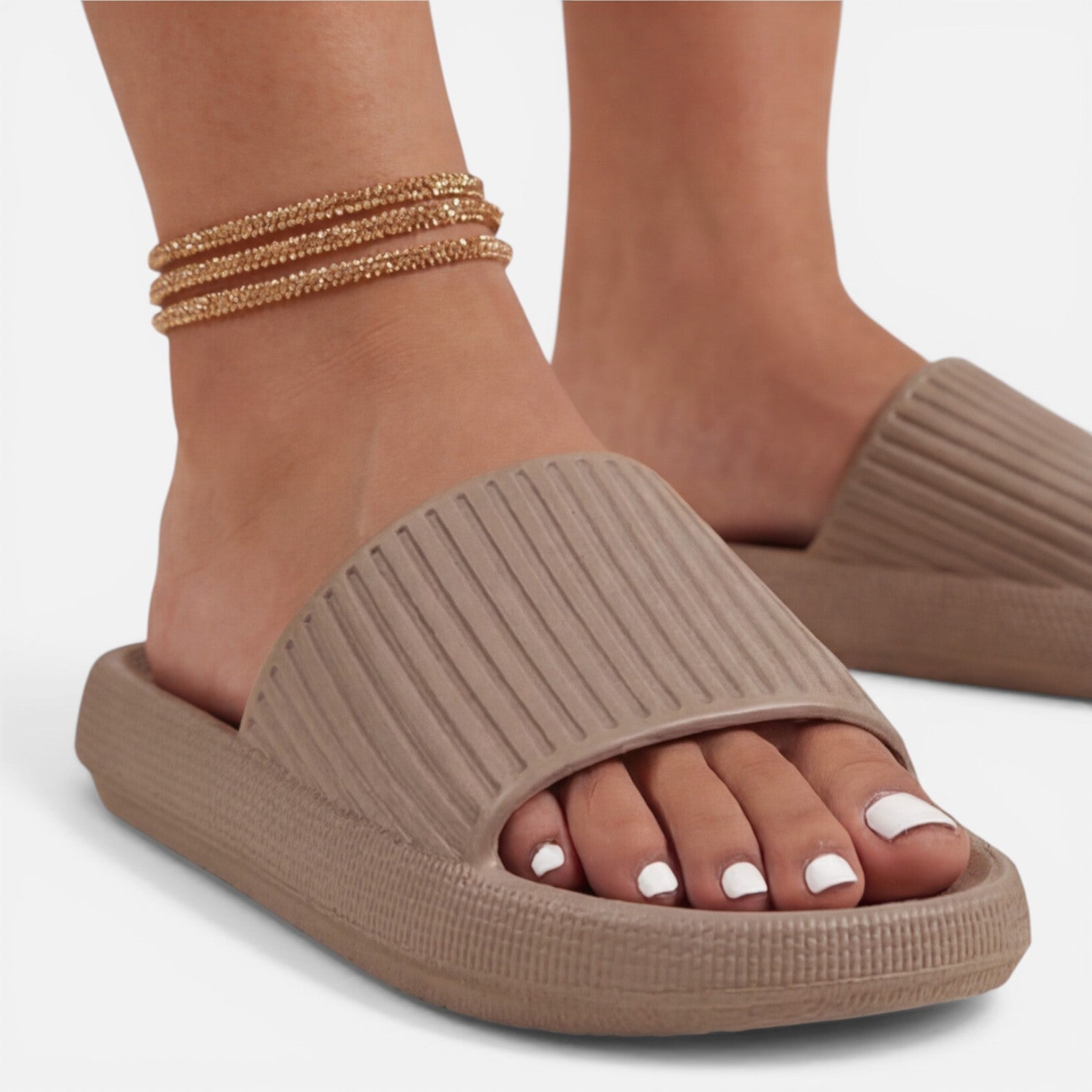 Aubrey | Cushioned Pillow Footbed Slide Sandals