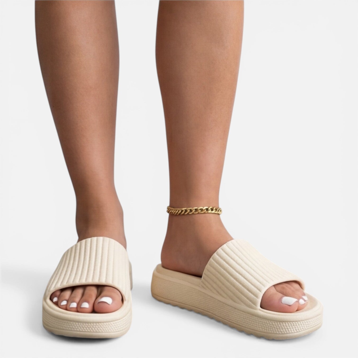 Aubrey | Cushioned Pillow Footbed Slide Sandals