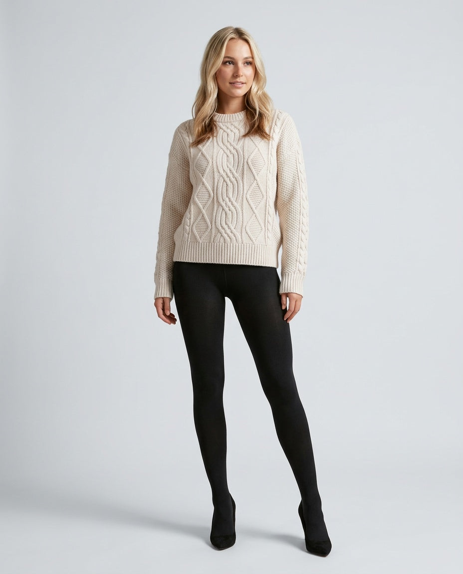 Cora | Fleece Lined Sheer-Look Winter Tights