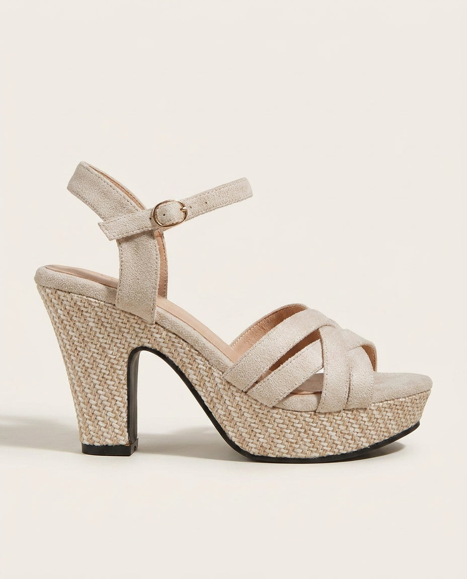 Xenia | Braided Wedge Slip-On Sandals