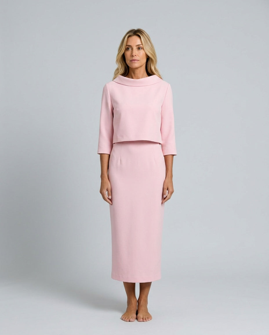 Alejandra | Boat Neck 3/4 Sleeve Midi Co-ord Set