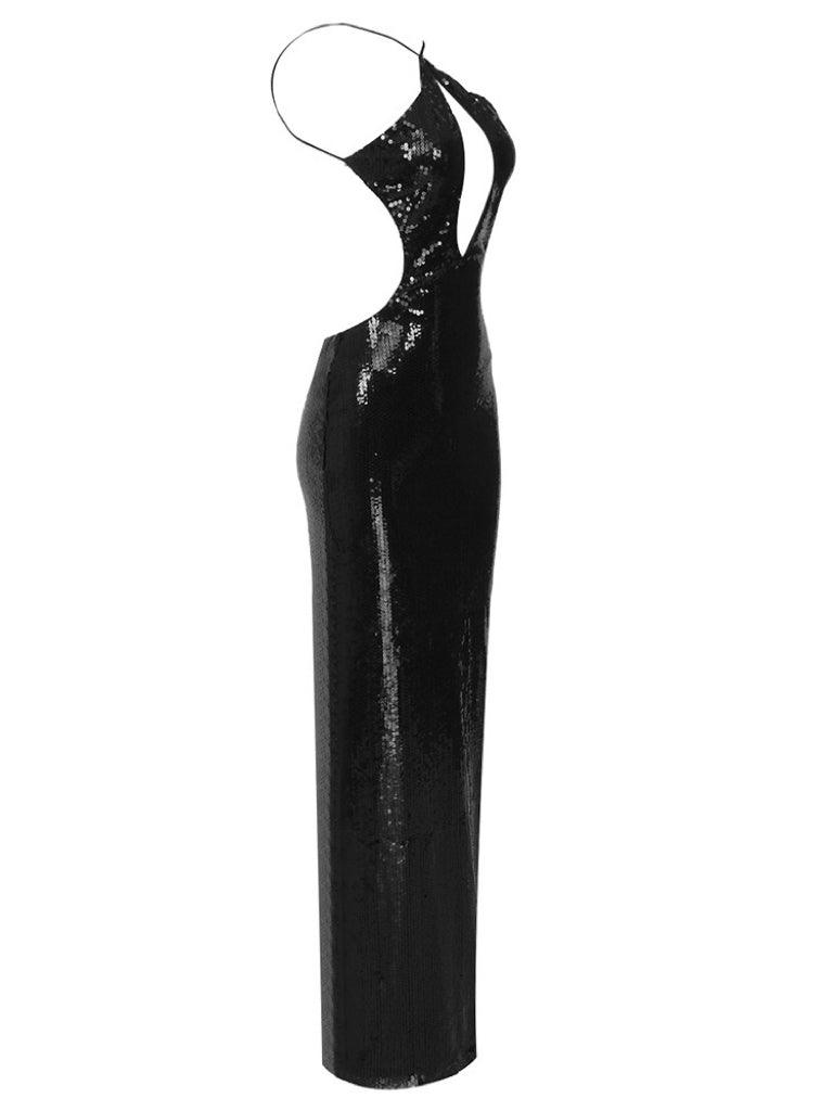 Mia | Backless Cutout Sequin Maxi Dress