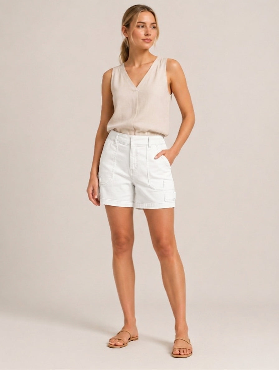 Tameris | Low Waist Straight Leg Stretch Shorts