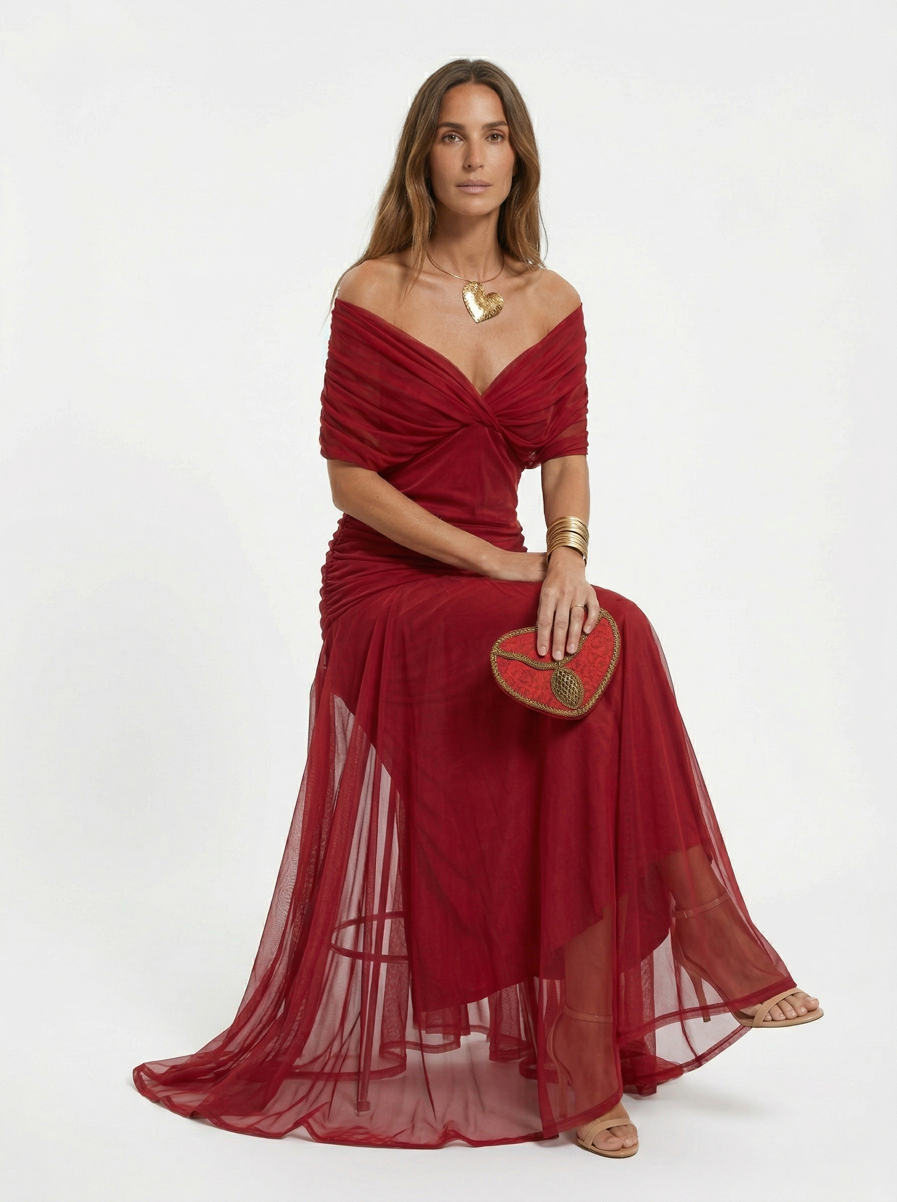 Kennedy | V-Neck Crossed Draped Floral Maxi Dress