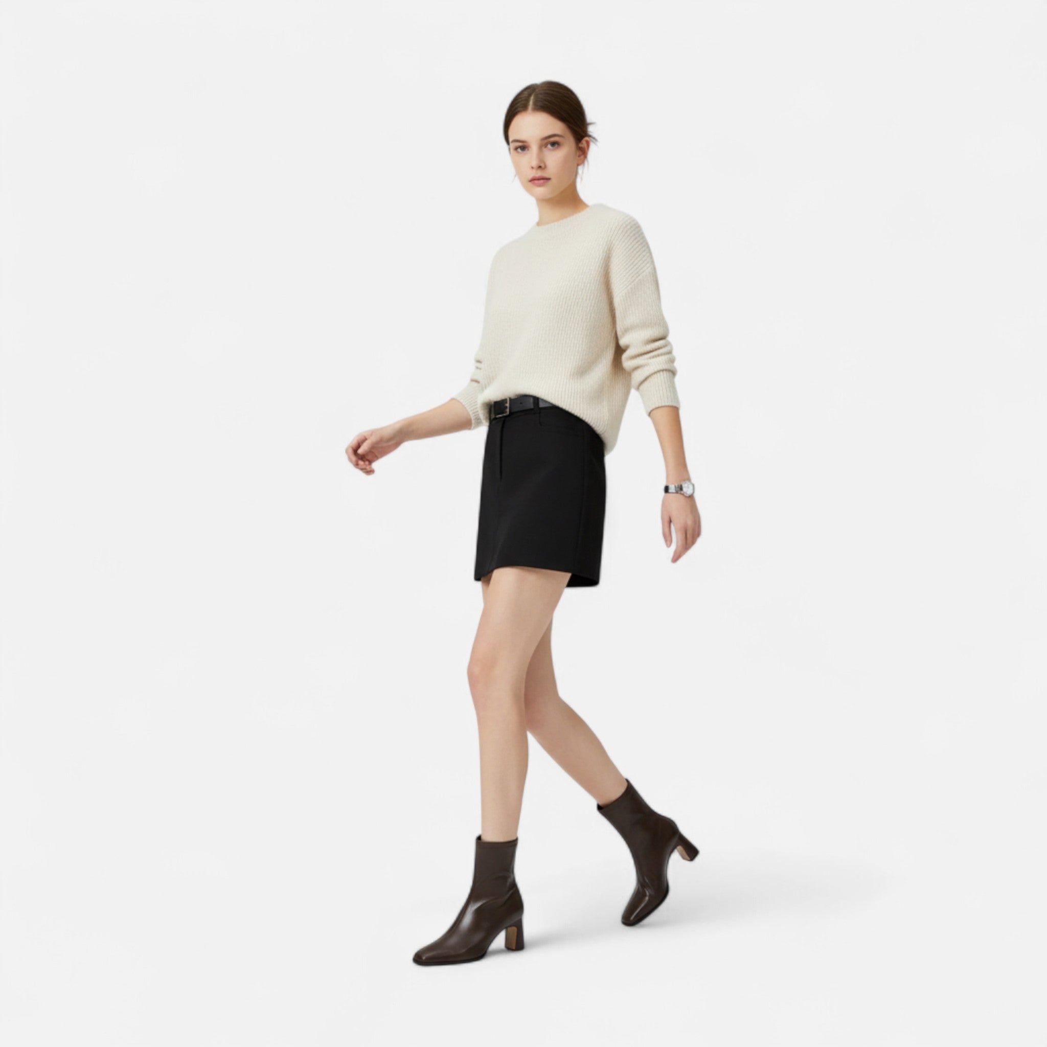 Sabine | Square Toe Block Heel Ankle Boots