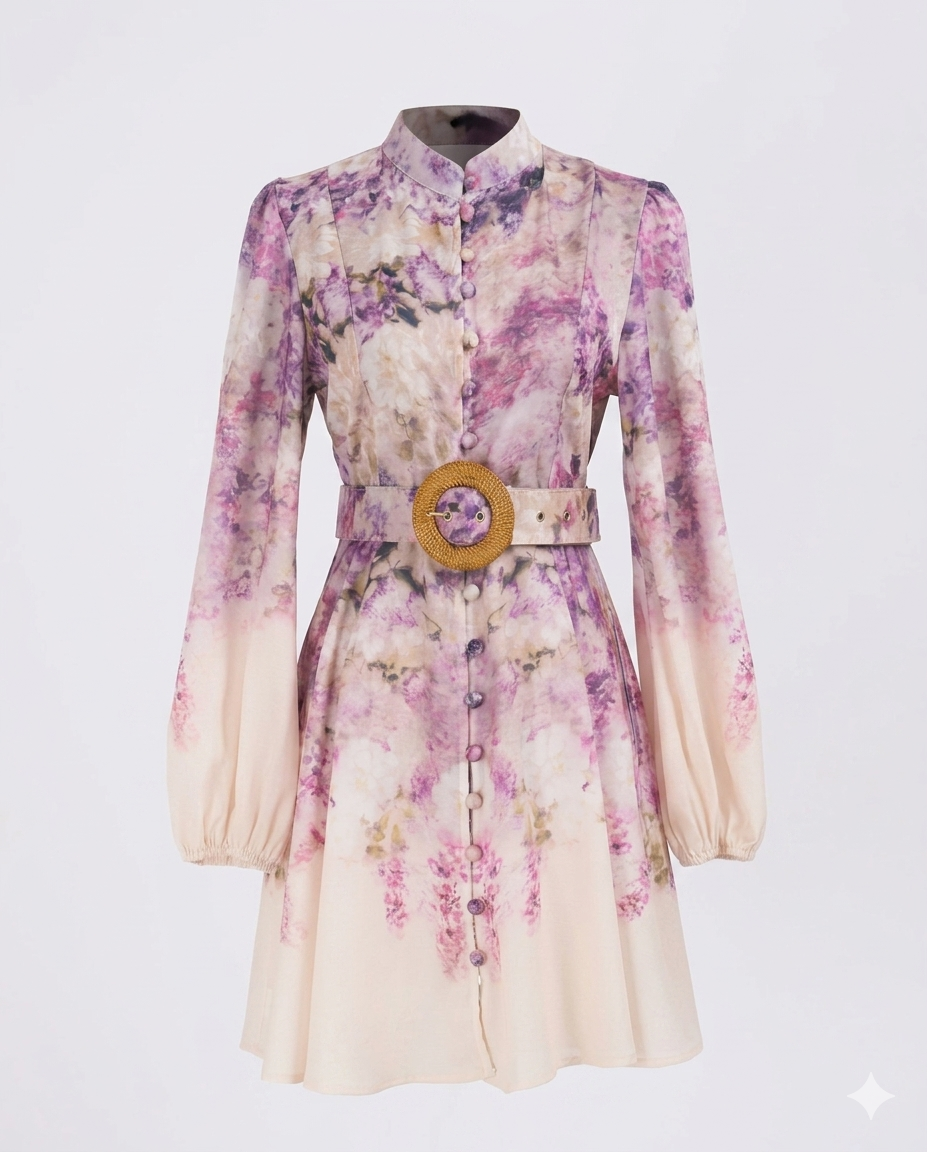Romy | Floral Linen-Blend Mini Dress