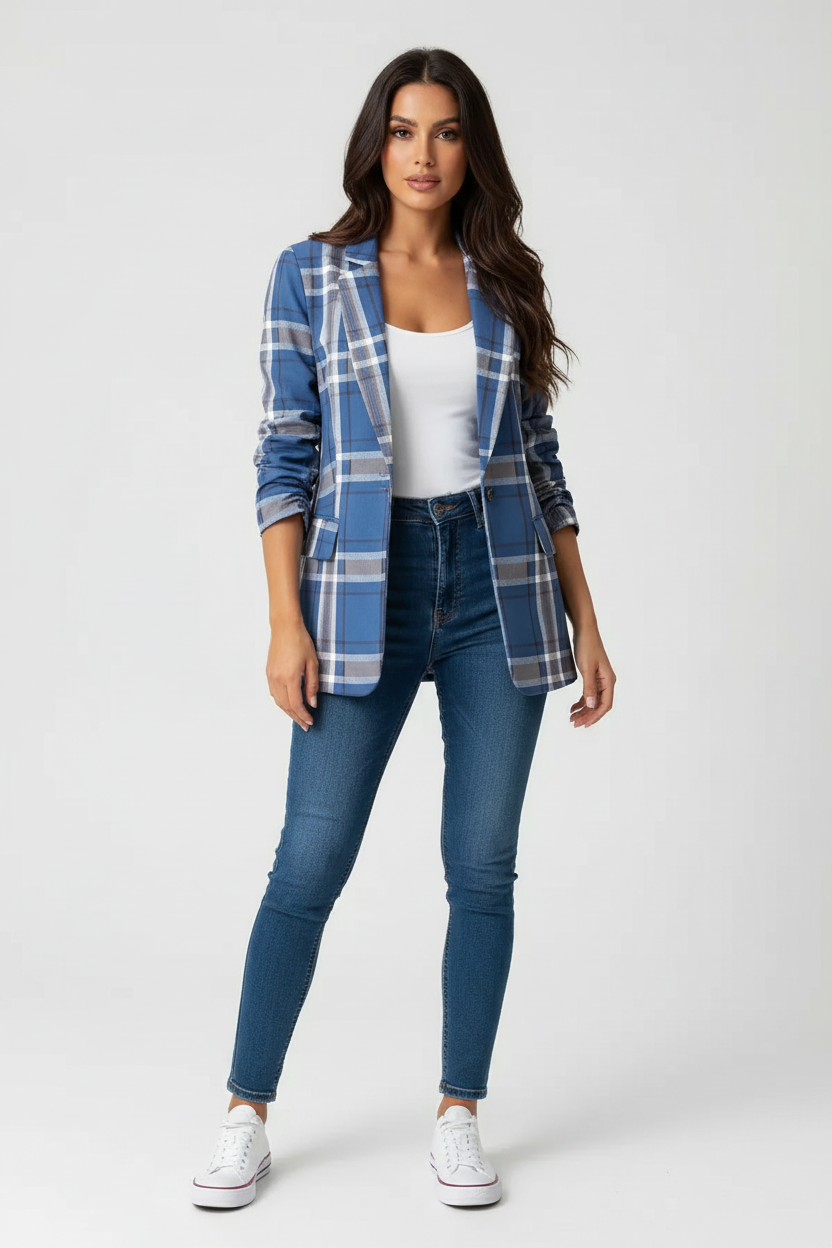 Kira | Checked Elegant-Fit Blazer