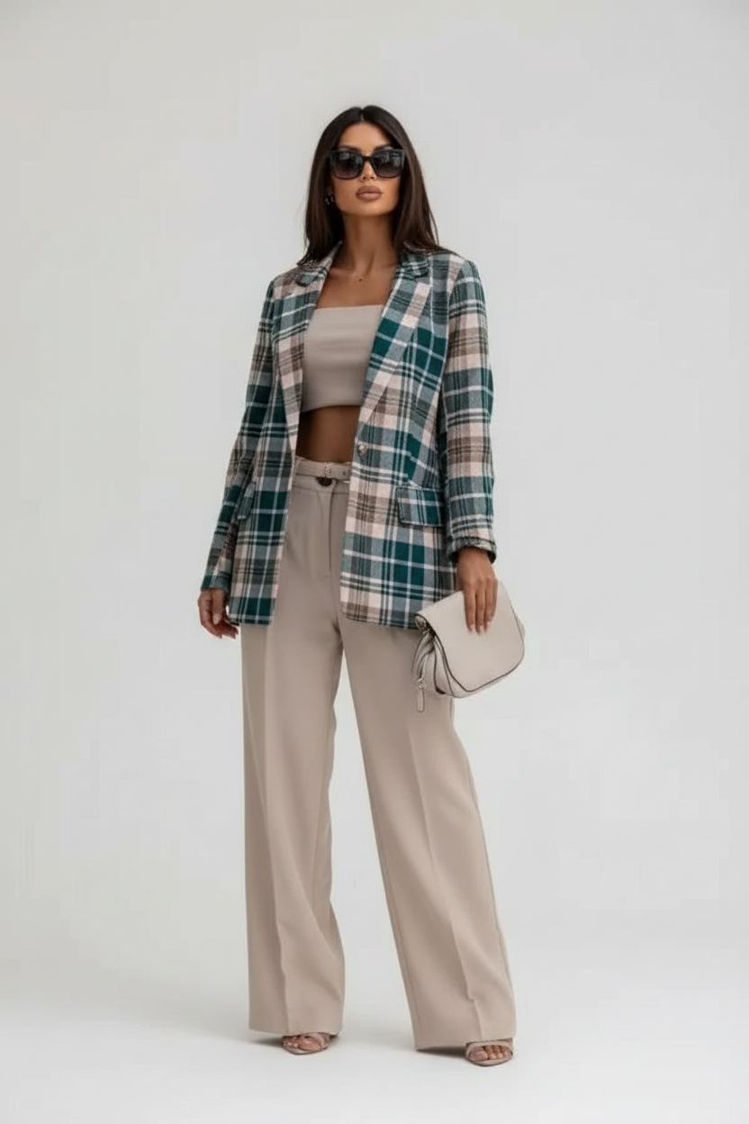Kira | Checked Elegant-Fit Blazer
