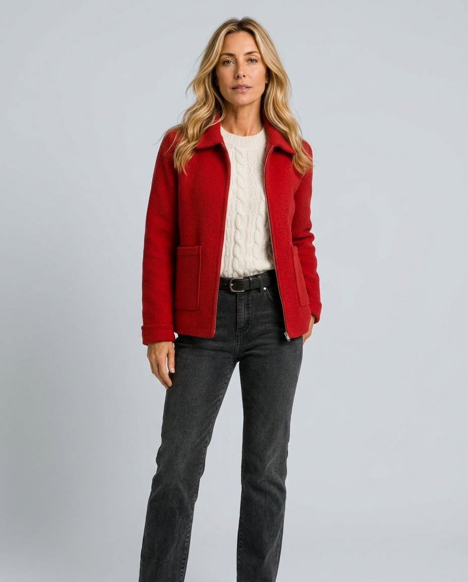 Ivy | Cropped Zip-Up Jacket with Classic Collar