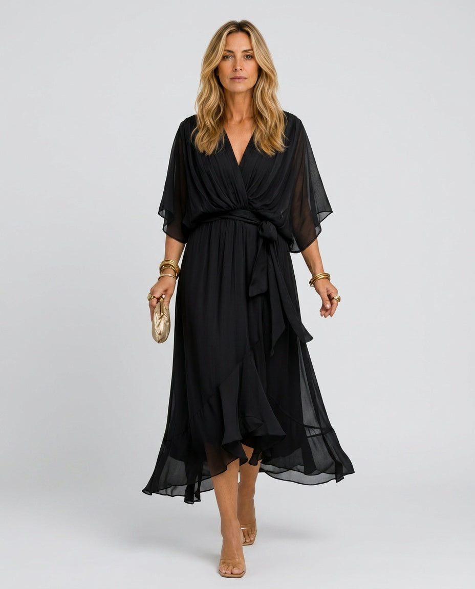 Senna | V-Neck Flowy Midi Dress