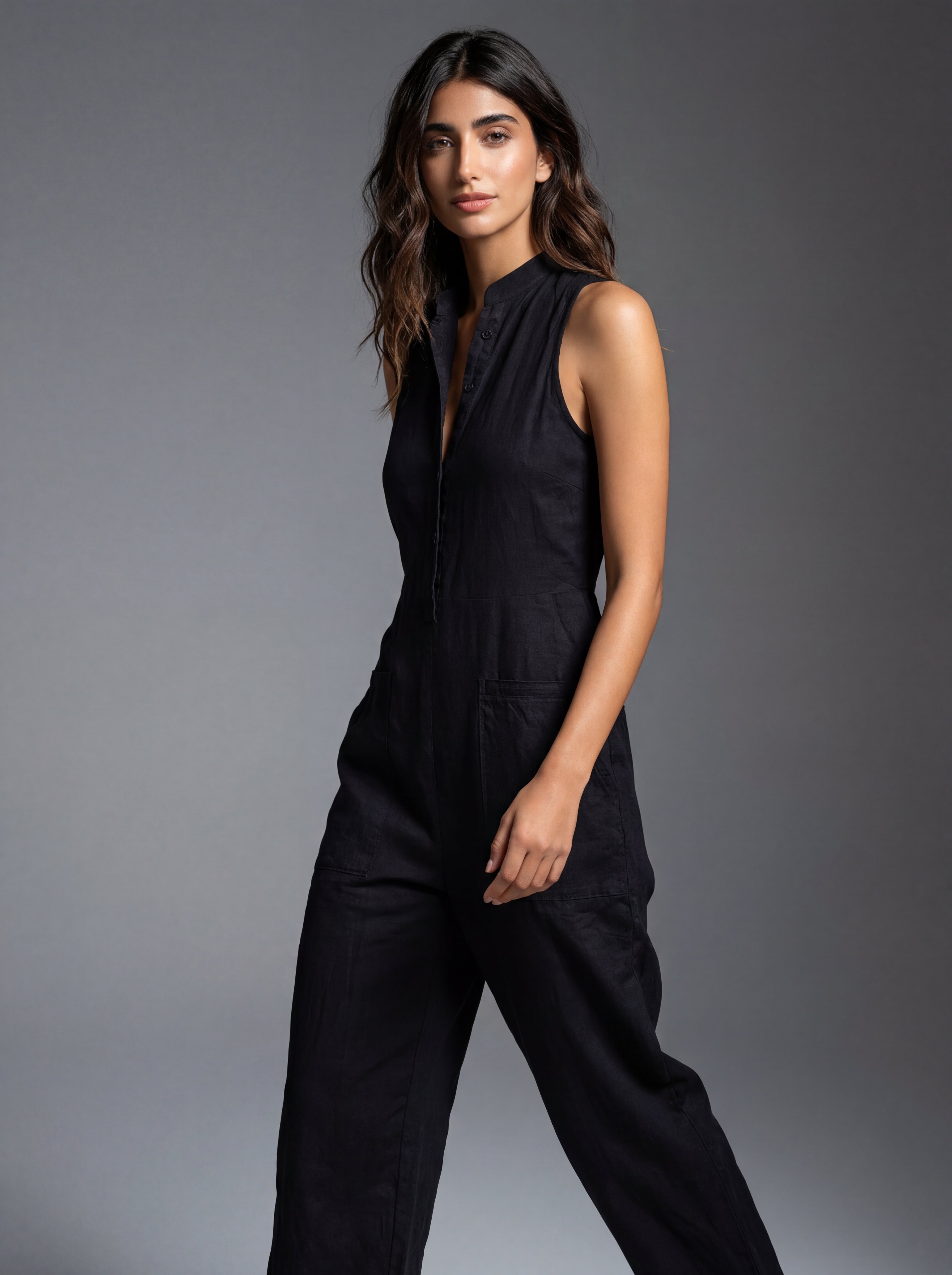 Reese | Sleeveless Linen-Blend Jumpsuit