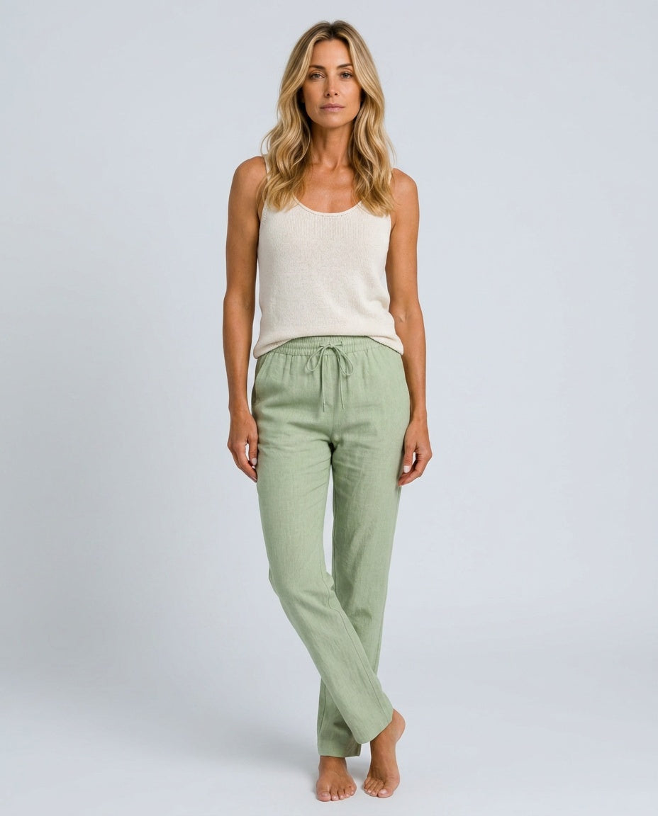 Marisol | Relaxed Straight Leg Linen-Blend Trousers