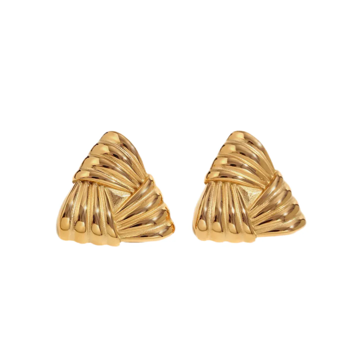 Mira | Gold-Tone Sculptural Triangle Stud Earrings