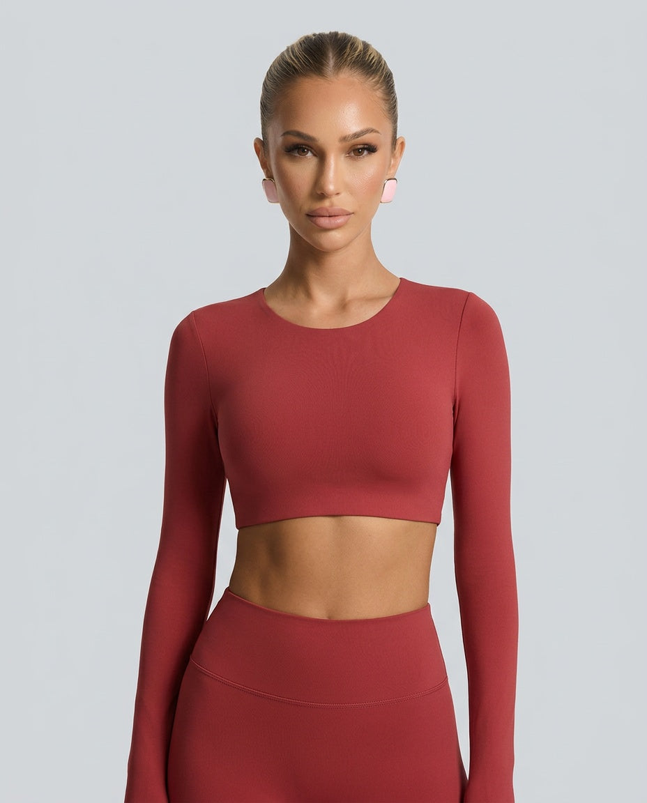Cleona | Long Sleeve Shaping Compression Crop Top
