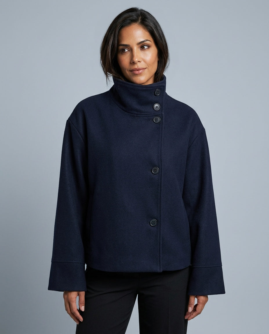 Soraya | Wool-Look Stand Collar Tailored Jacket