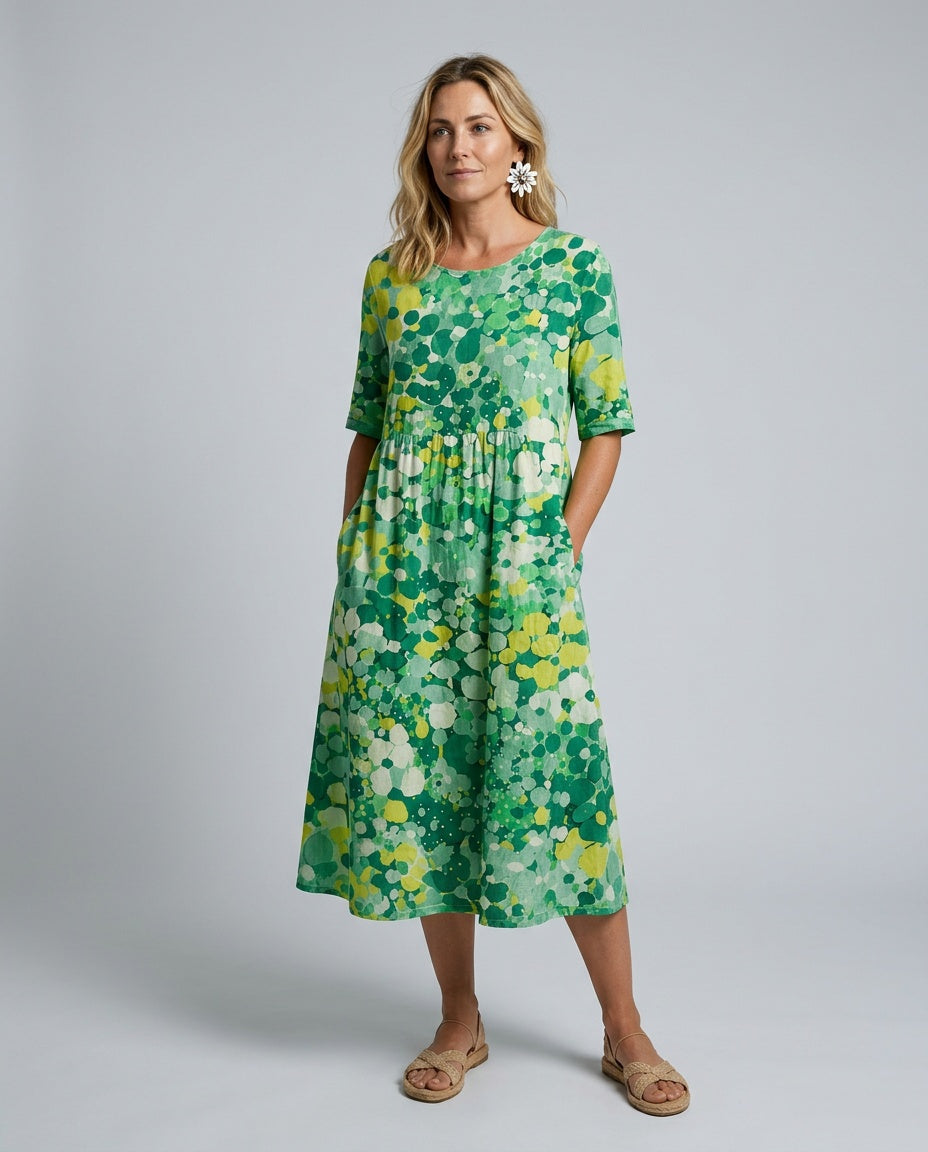 Winnie | Floral Print A-Line Midi Dress