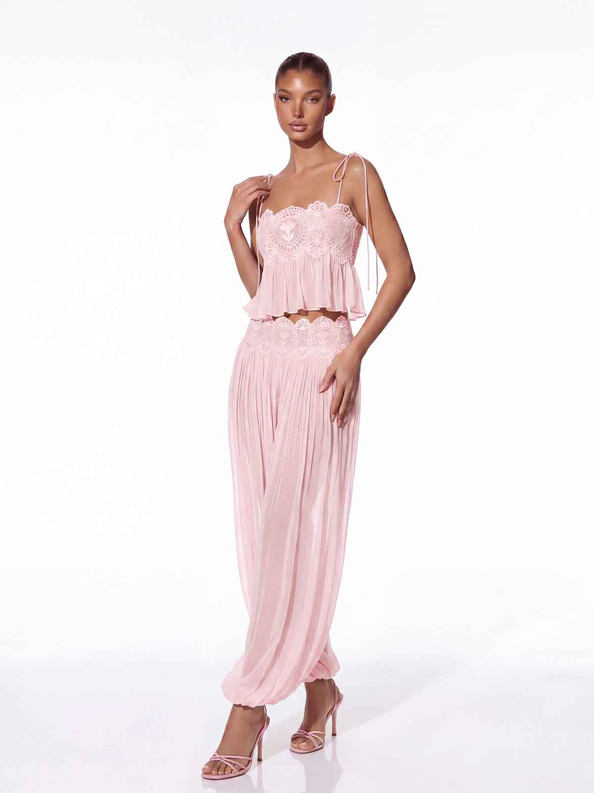 Mira | Pleated Spaghetti Strap Pants Co-ord Set