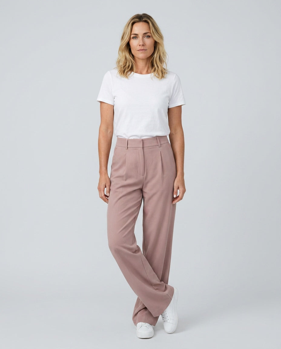 Emilia | High Waist Pleated Wide-Leg Trousers