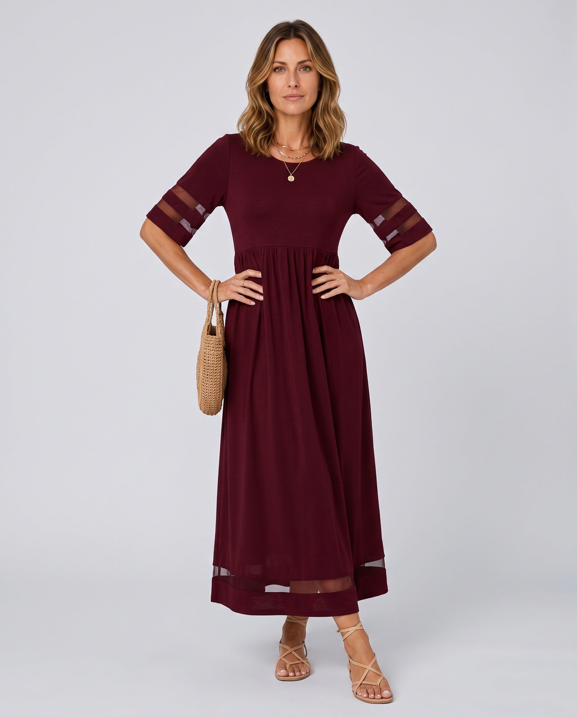 Talia | Round Neck Relaxed Maxi Dress