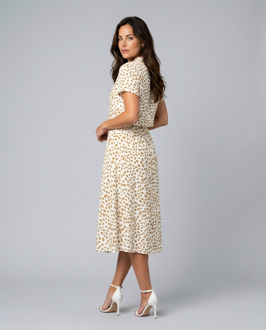 Fernanda | Printed Button-Front Belted Midi Dress