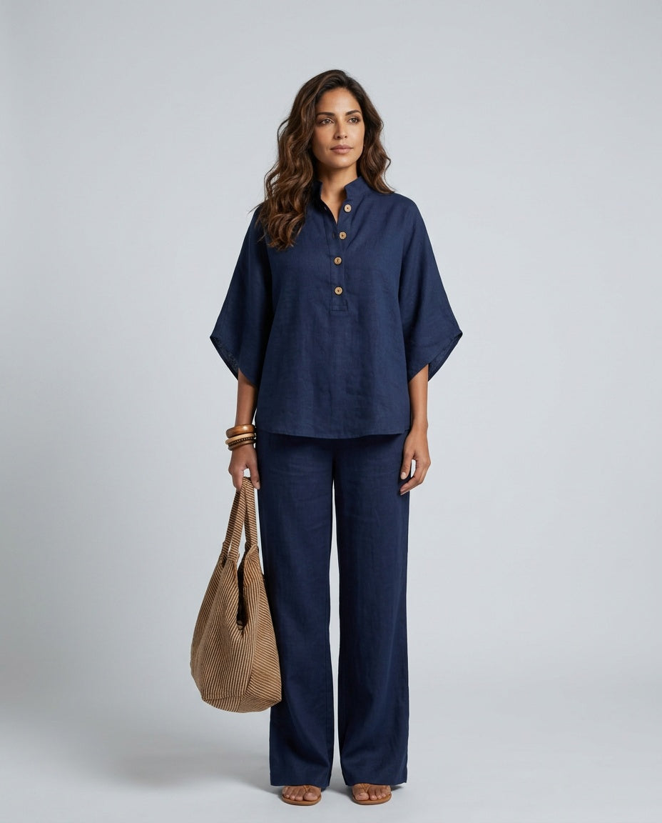 Leticia | Linen-Blend Co-ord Two-Piece Set