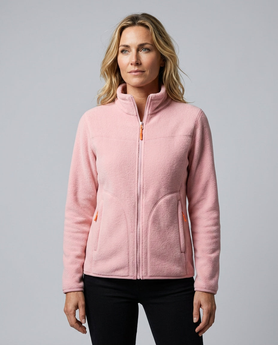 Valentina | Long Sleeve Zip Pocket Fleece Jacket
