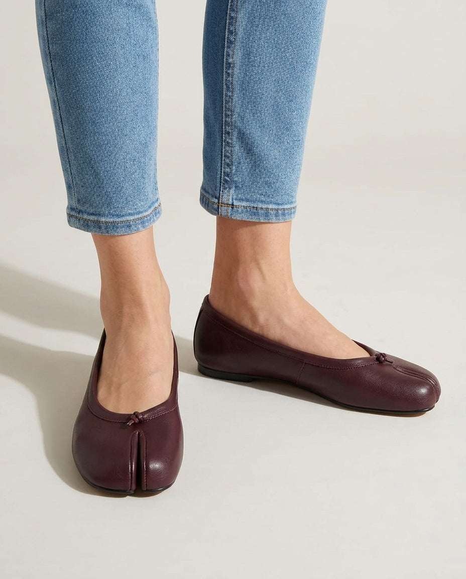 Anais | Split Toe Slip-On Flat Mules