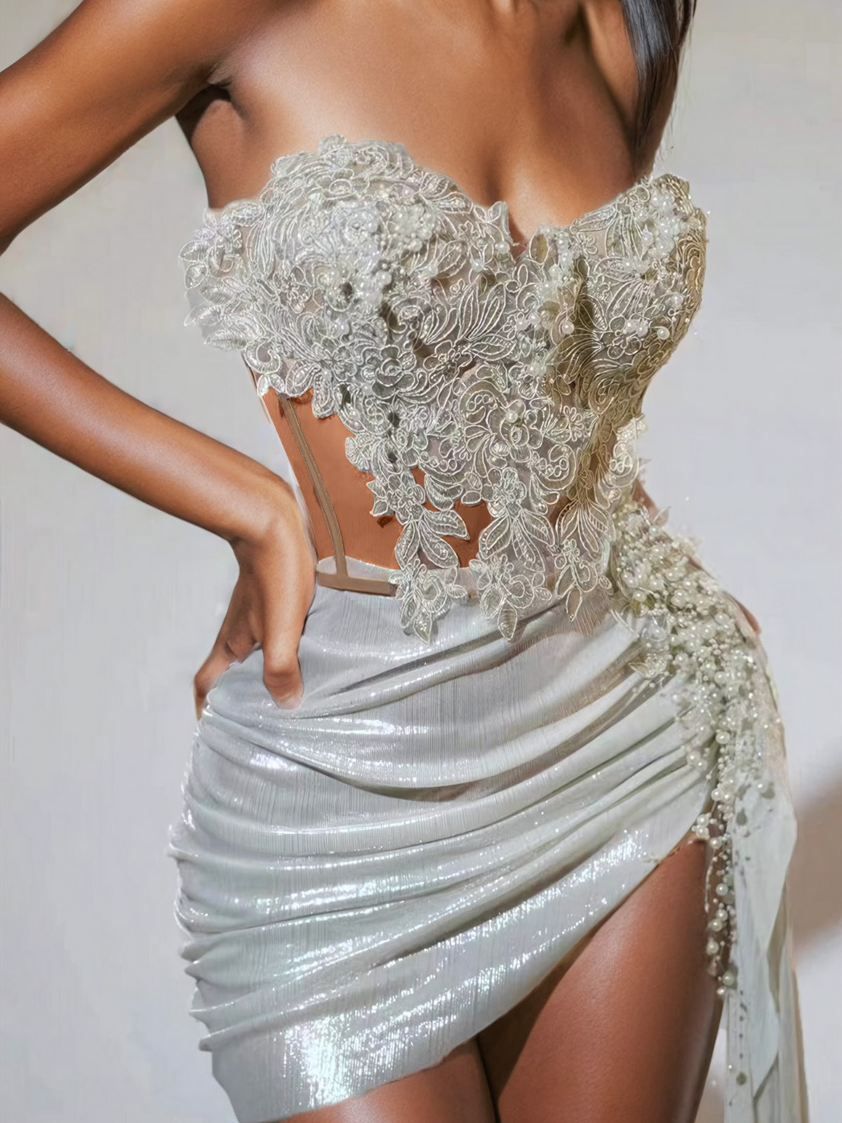 Sofia | Strapless Ruched Skirt Set