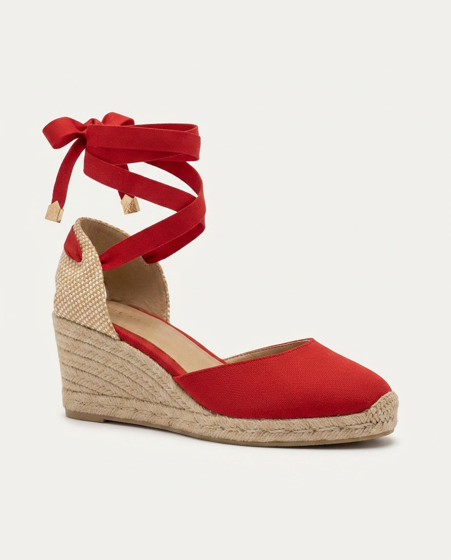 Ruby | Closed-Toe Ankle-Tie Jute Wedge Espadrille
